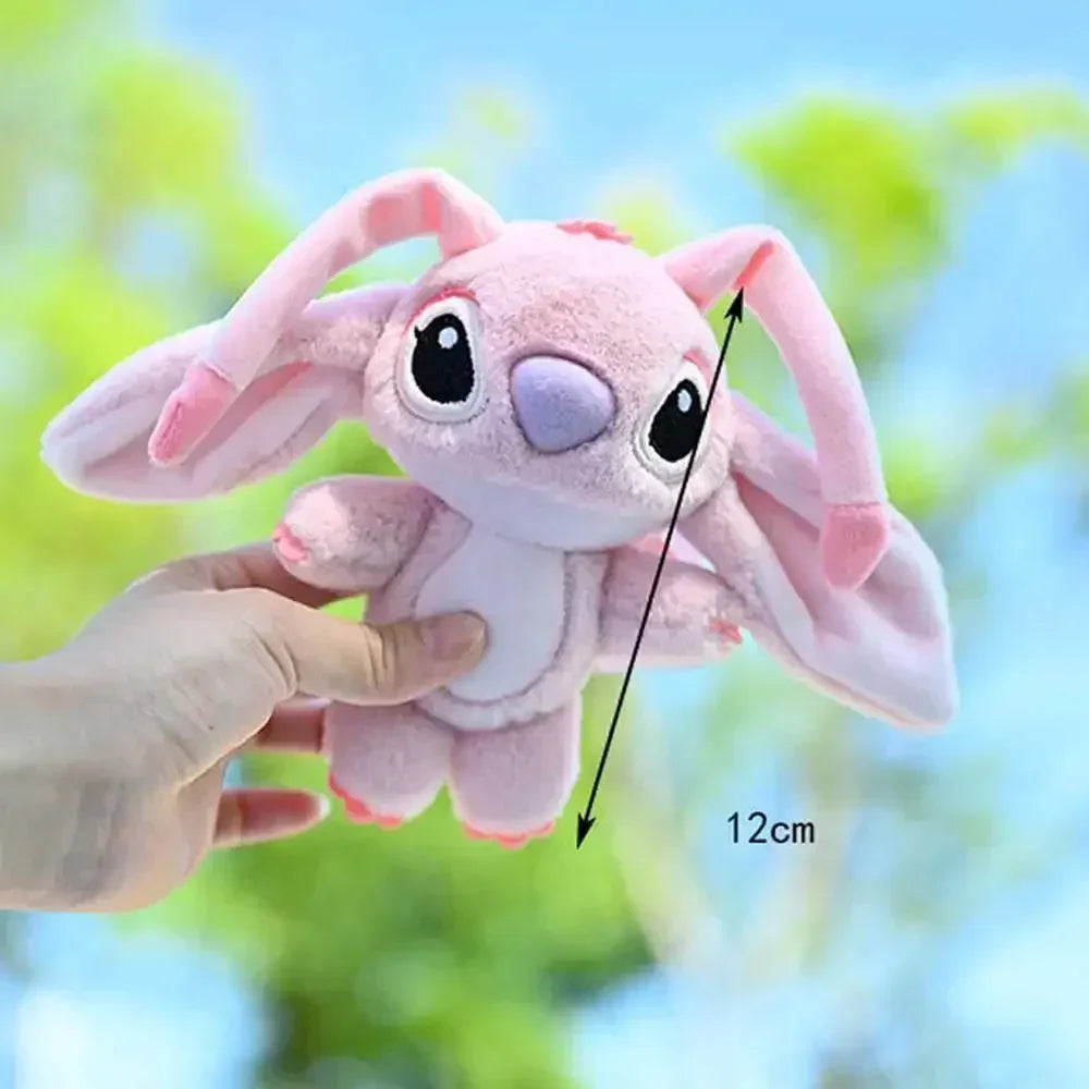Cartoon Stitch Plush Keychain Soft Toy Cute Stuffed Animal Pendant Girl Gift Angel Doll Bag Pendant Kids Birthday Gift