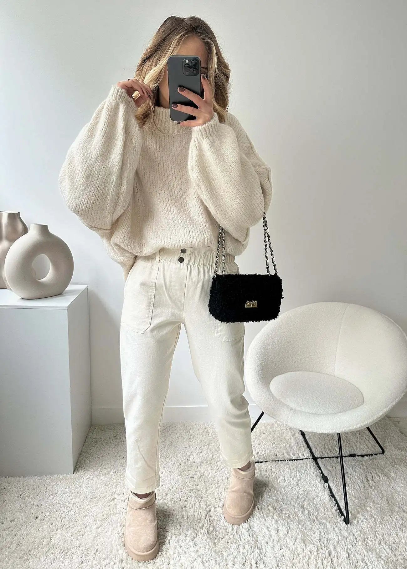 New Autumn/Winter Women's Sweater Solid Color Turtleneck Casual Commuter Style Loose Knitted Sweater Simple and Versatile Sweater