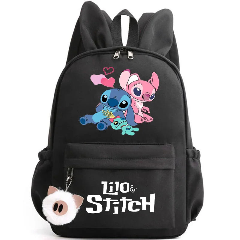 Cute Lilo Stitch Backpack for Girls Boys Students Teenagers Women Casual Backpack School Bag Travel Bunny Ears
