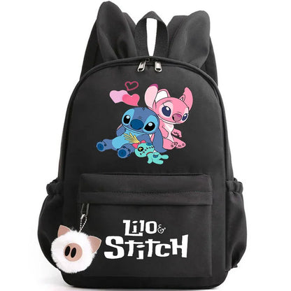 Cute Lilo Stitch Backpack for Girls Boys Students Teenagers Women Casual Backpack School Bag Travel Bunny Ears