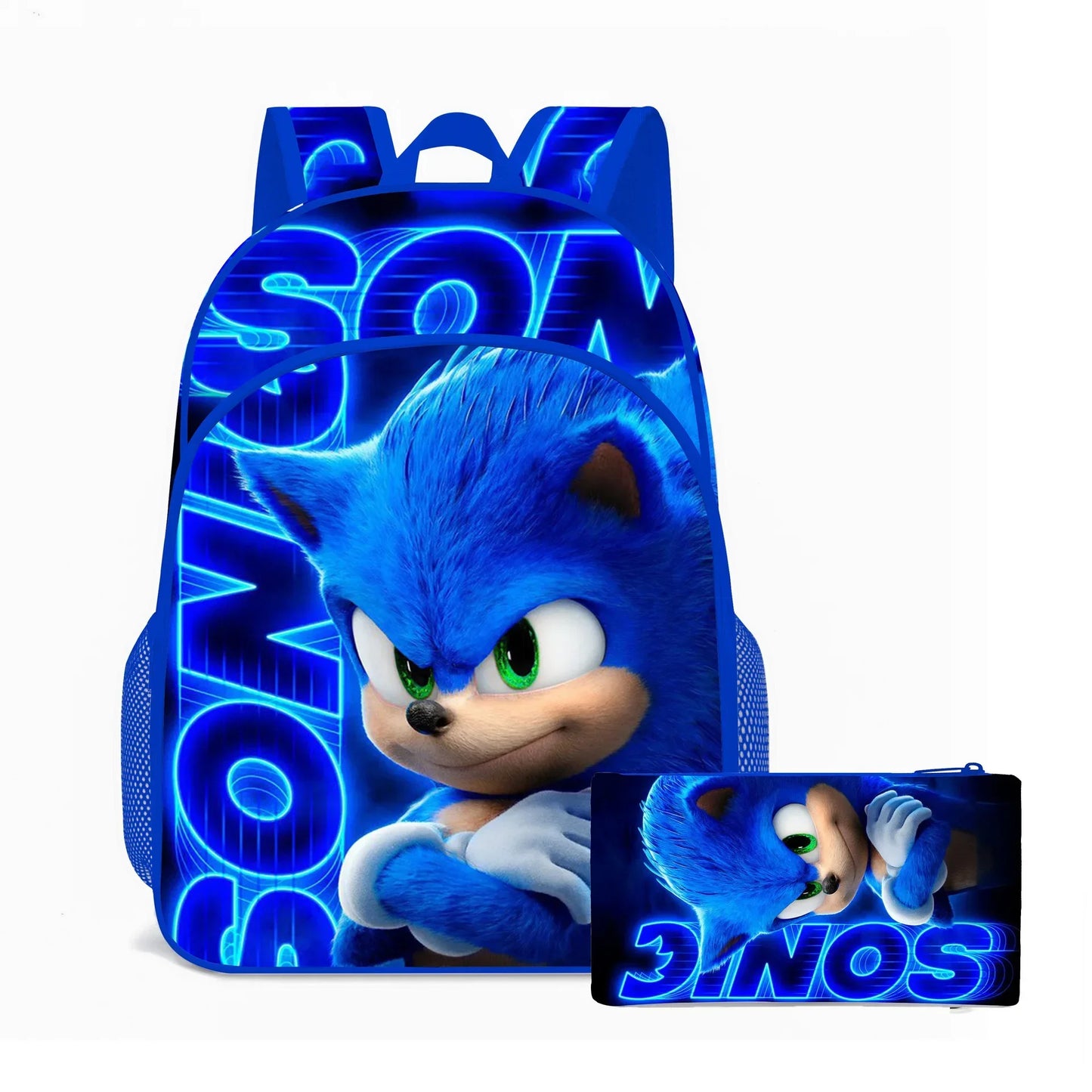 SONIC Bags for Elementary and Middle School Students and Children's School Backpack with Cartoon Ports Backpack Relief Backpack