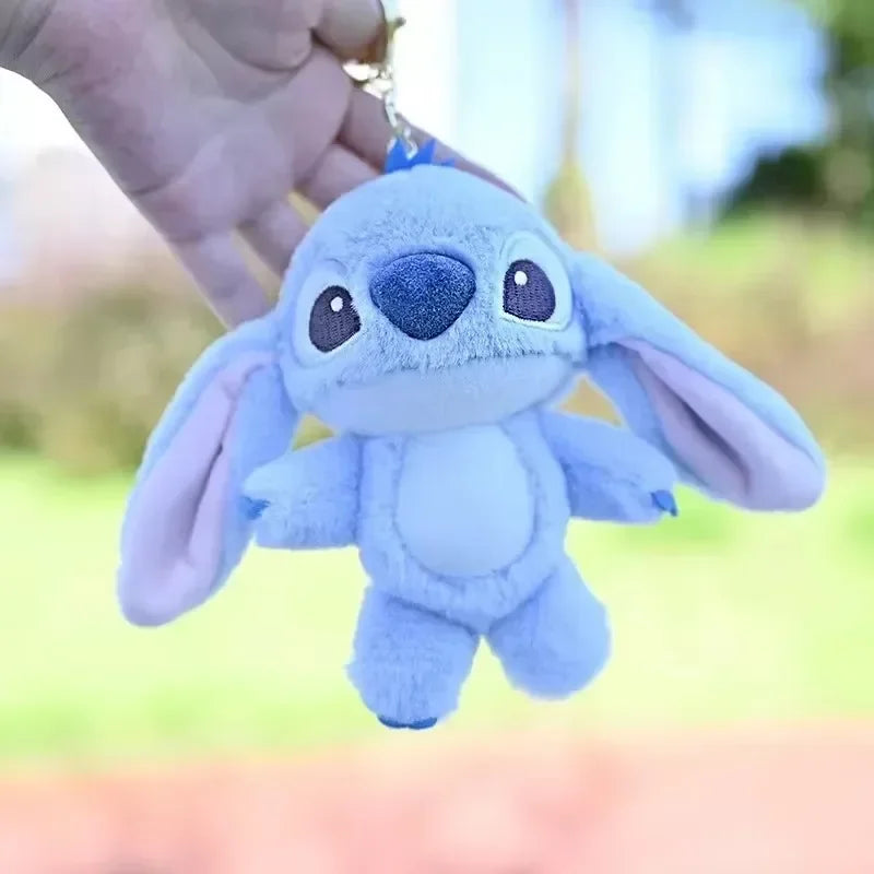Cartoon Stitch Plush Keychain Soft Toy Cute Stuffed Animal Pendant Girl Gift Angel Doll Bag Pendant Kids Birthday Gift