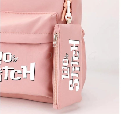 Lilo and Stitch Backpack Set of 3, Lunch Bag, Pencil Case, Teens, Women, Men, School, Students, Backpack, Cartoon, School Backpack