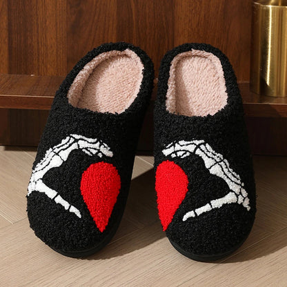 Women's Warm Cotton Slippers Non-slip Indoor Outdoor Slippers, Lightweight Soft Plush Slippers for Autumn and Winter, Large Size
