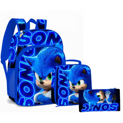 SONIC Bags for Elementary and Middle School Students and Children's School Backpack with Cartoon Ports Backpack Relief Backpack