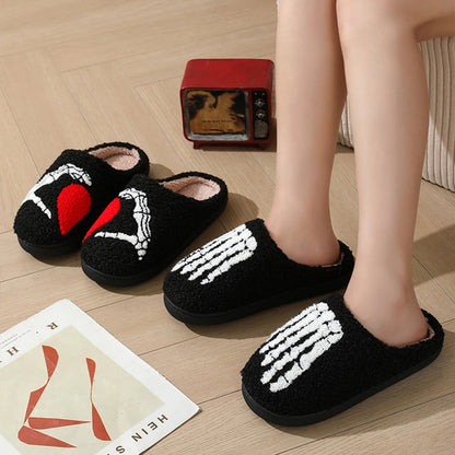 Women's Warm Cotton Slippers Non-slip Indoor Outdoor Slippers, Lightweight Soft Plush Slippers for Autumn and Winter, Large Size