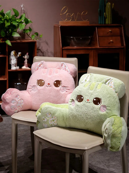 Cartoon Cat Animal Print Soft Plush Sofa Cushion, Plush Triangle Pillow for Bed Gift