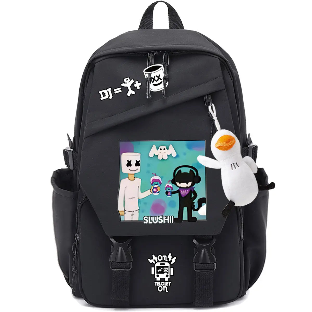 Marshmallow Unisex Portable School Backpack for Business Travel, Student Travel Equipment, Send the Pendant