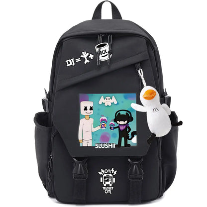 Marshmallow Unisex Portable School Backpack for Business Travel, Student Travel Equipment, Send the Pendant