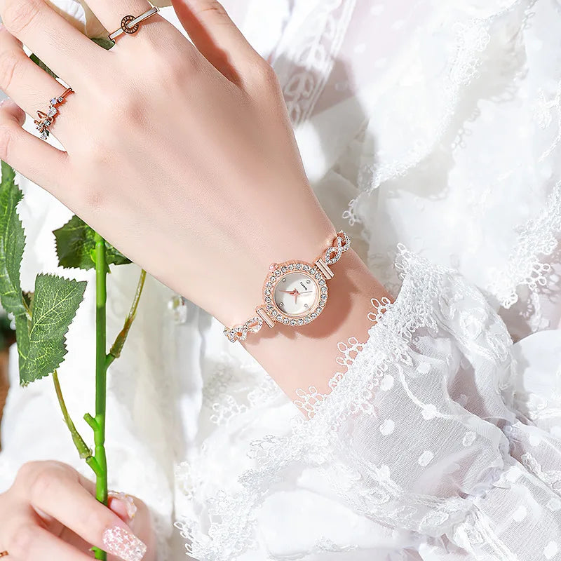 Fashion Rhinestone Women's Watch Quartz Bracelet Wristwatch Clock