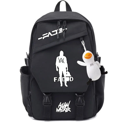 Marshmallow Unisex Portable School Backpack for Business Travel, Student Travel Equipment, Send the Pendant