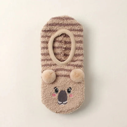 Autumn/Winter Non-Slip Warm Floor Socks, Indoor Yoga Socks, Low-Calf Slippers for Women, Cute Hedgehog Socks for Home, Christmas Gifts