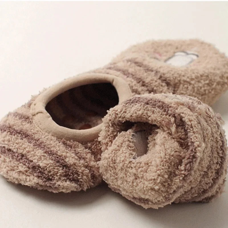 Autumn/Winter Non-Slip Warm Floor Socks, Indoor Yoga Socks, Low-Calf Slippers for Women, Cute Hedgehog Socks for Home, Christmas Gifts