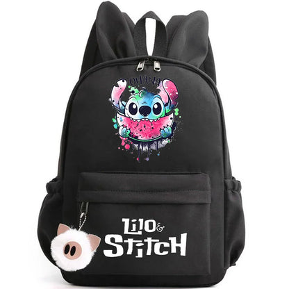Cute Lilo Stitch Backpack for Girls Boys Students Teenagers Women Casual Backpack School Bag Travel Bunny Ears