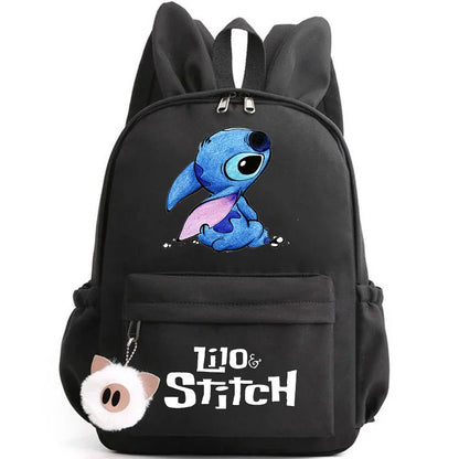 Cute Lilo Stitch Backpack for Girls Boys Students Teenagers Women Casual Backpack School Bag Travel Bunny Ears