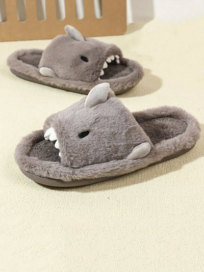 Men's cotton home slippers are soft, comfortable and warm, fun indoor, with a cartoon word