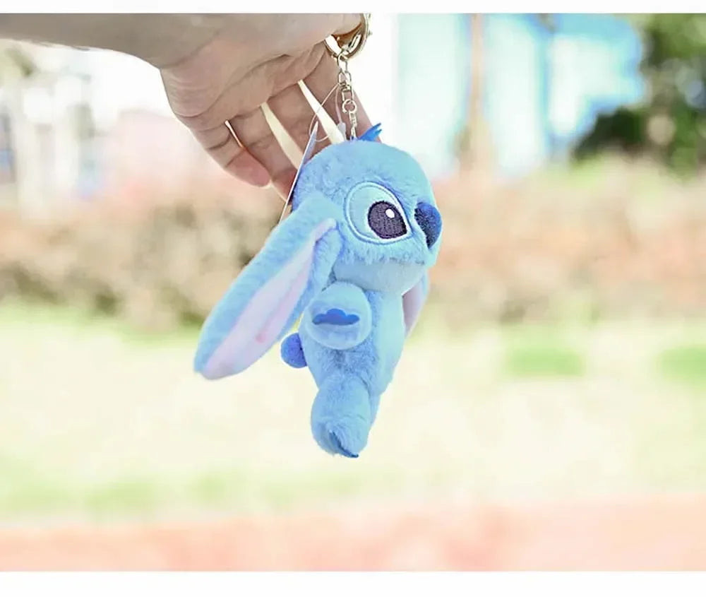 Cartoon Stitch Plush Keychain Soft Toy Cute Stuffed Animal Pendant Girl Gift Angel Doll Bag Pendant Kids Birthday Gift