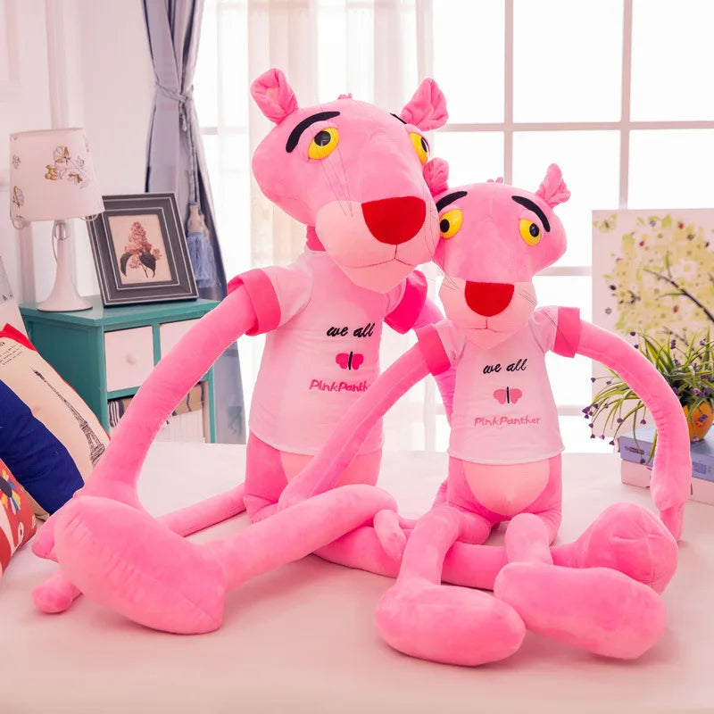 Pink Panther plush doll, available in sizes from 50 cm to 170 cm. A cute, soft, cartoon-style plush, ideal as a children's toy, collector's doll, or special Christmas gift.