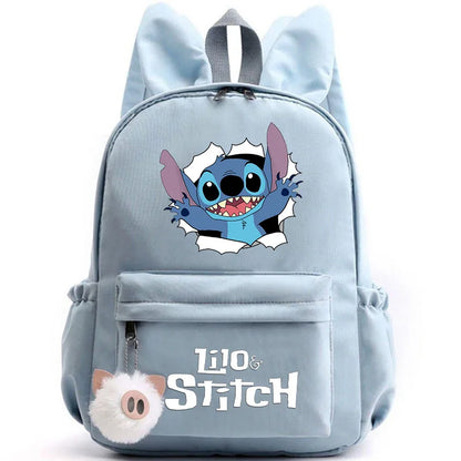 Cute Lilo Stitch Backpack for Girls Boys Students Teenagers Women Casual Backpack School Bag Travel Bunny Ears