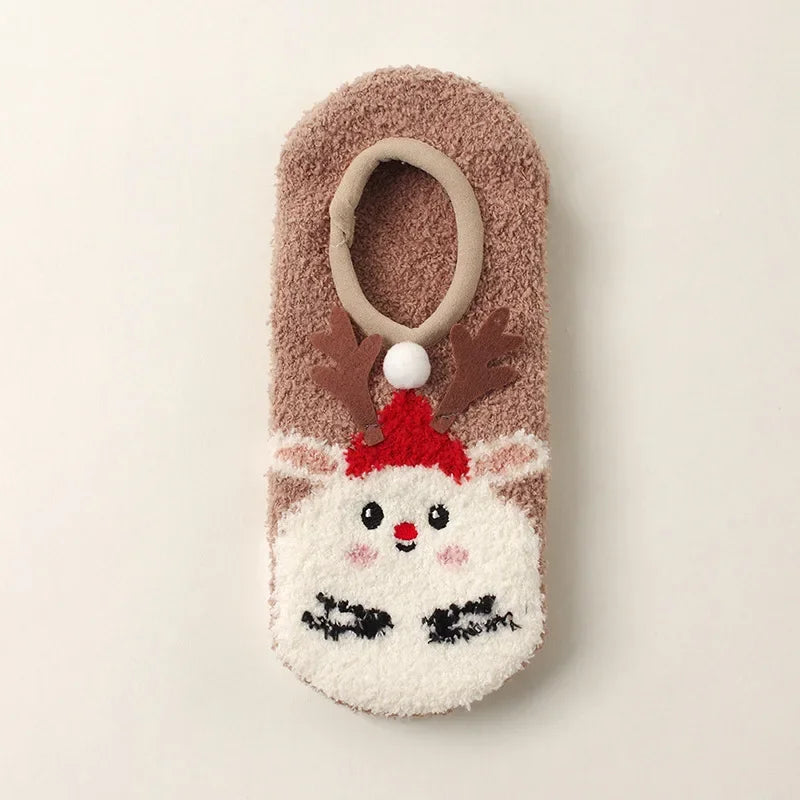 Autumn/Winter Non-Slip Warm Floor Socks, Indoor Yoga Socks, Low-Calf Slippers for Women, Cute Hedgehog Socks for Home, Christmas Gifts