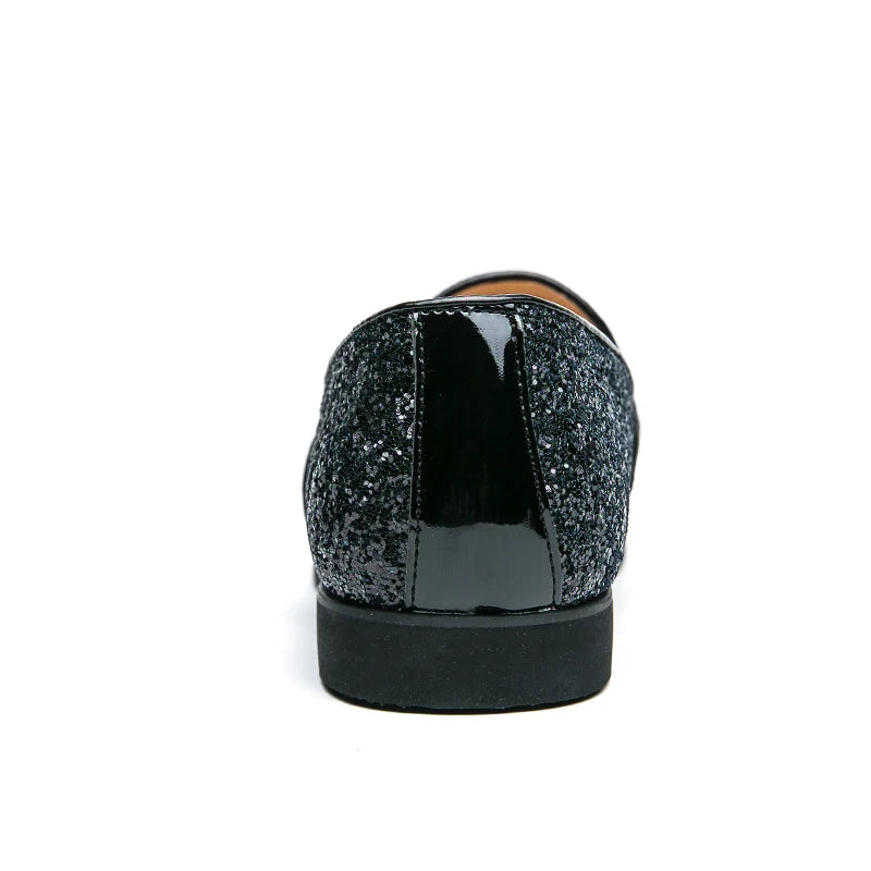 High quality luxury gold men's loafers thick sole fashion leather nightclub shoes formal business shoes plus size