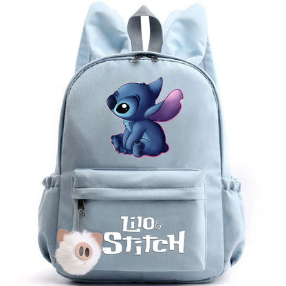 Cute Lilo Stitch Backpack for Girls Boys Students Teenagers Women Casual Backpack School Bag Travel Bunny Ears