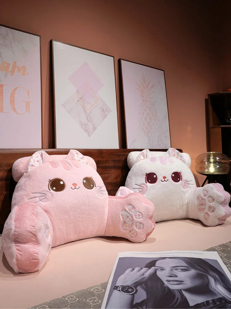 Cartoon Cat Animal Print Soft Plush Sofa Cushion, Plush Triangle Pillow for Bed Gift