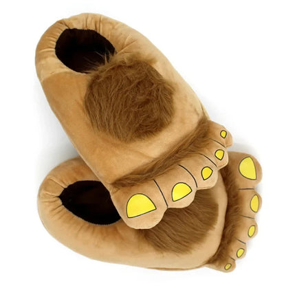 Unisex Warm Furry Wild Hobbit Feet Plush Slippers Home Halloween Shoes