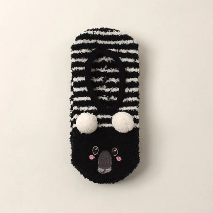 Autumn/Winter Non-Slip Warm Floor Socks, Indoor Yoga Socks, Low-Calf Slippers for Women, Cute Hedgehog Socks for Home, Christmas Gifts