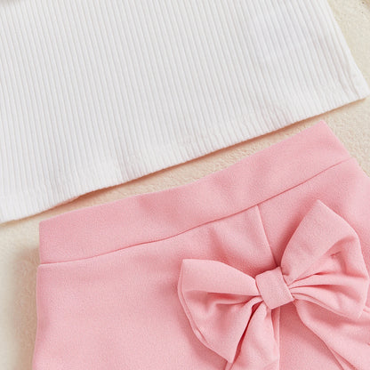 Baby Girls Autumn Long Sleeve 3D Floral Decor Skirt and Beret Set, 6 Months to 4 Years