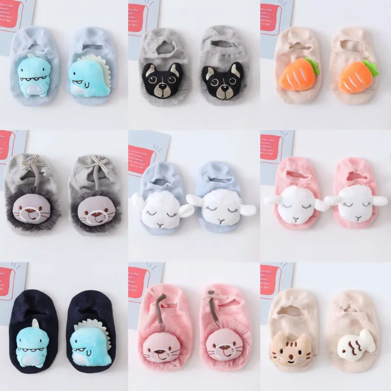 36 Colors Baby Anti-Slip Socks for Boys and Girls Anti-Slip Baby Socks Animals Sheep Dinosaur Lion Newborn Socks