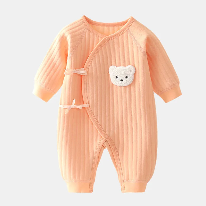 Baby boy and girl rompers, newborn winter rompers, toddler cotton clothes, 0-6 months home clothes, spring and autumn thick clothes