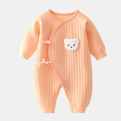 Baby boy and girl rompers, newborn winter rompers, toddler cotton clothes, 0-6 months home clothes, spring and autumn thick clothes