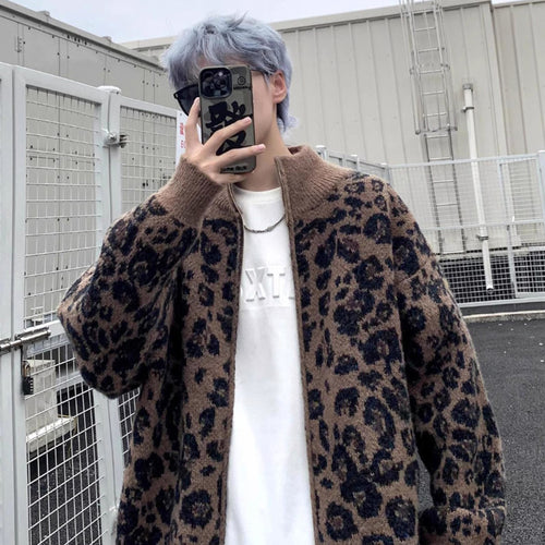 Leopard cardigan from American menswear brand