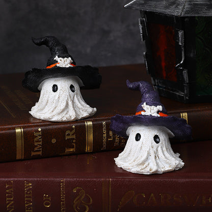 Halloween Resin Decoration, Wizard Hat, Ghost Ornaments