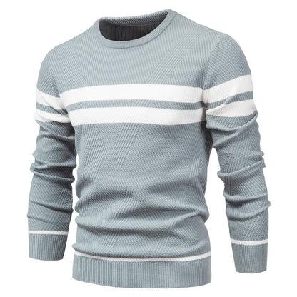 Multicolor Men's Pullover, Round Neck, European Style Men's Sweater Plus Size
