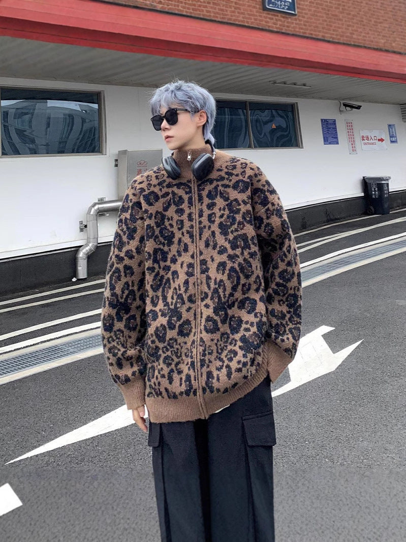 Leopard cardigan from American menswear brand