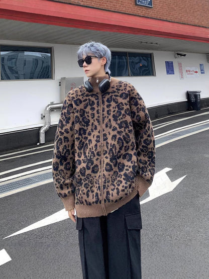 Leopard cardigan from American menswear brand