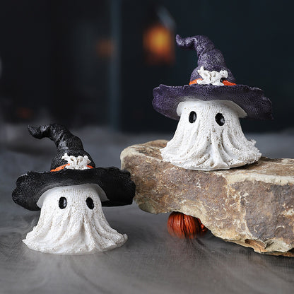 Halloween Resin Decoration, Wizard Hat, Ghost Ornaments