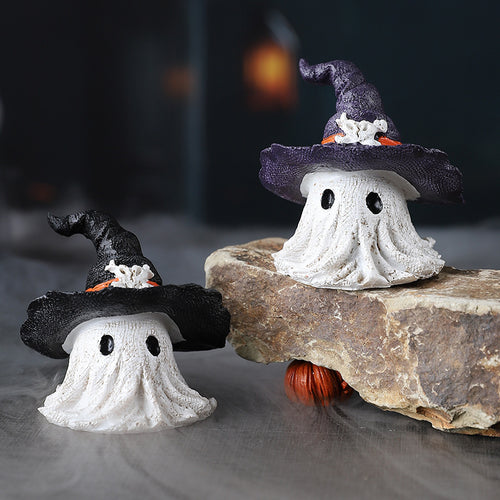 Halloween Resin Decoration, Wizard Hat, Ghost Ornaments