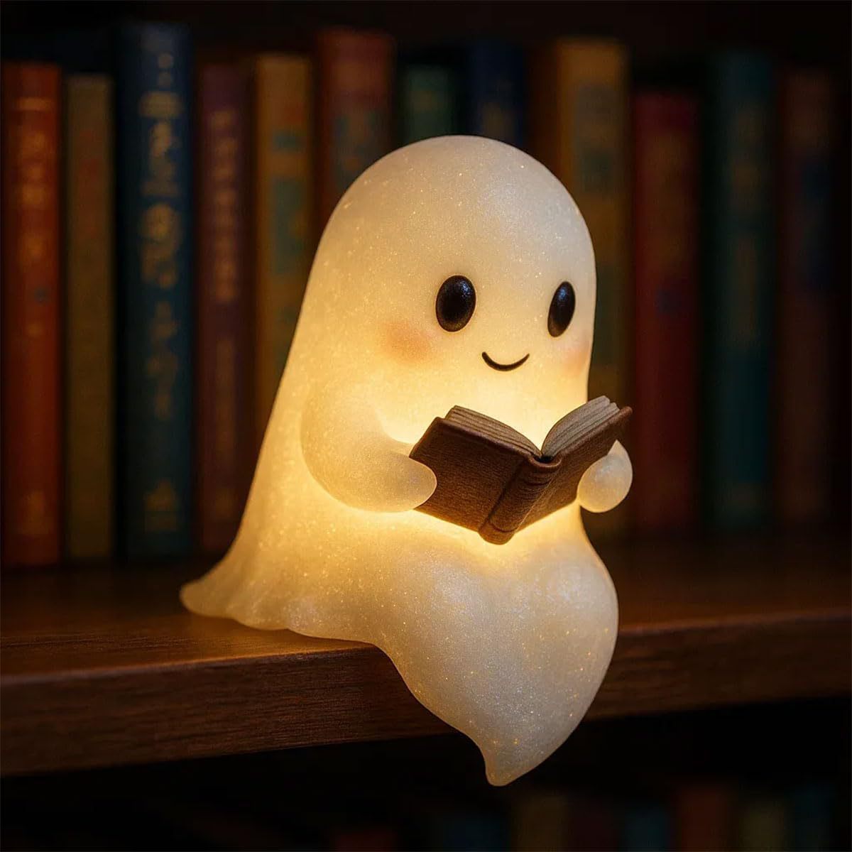 Linda luz noturna LED fantasma para crianças, presente de cabeceira, lâmpada para dormir, decoração de Halloween, linda lâmpada fantasma, luz quente