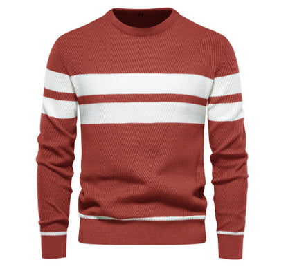 Multicolor Men's Pullover, Round Neck, European Style Men's Sweater Plus Size