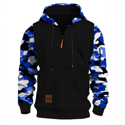 Men's American Vintage Camo Zip Up Hooded Sweater