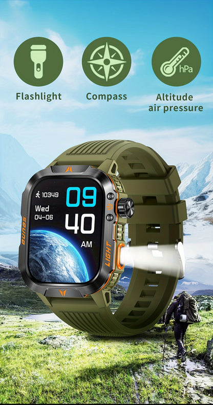 New Smart Watch (Answer/Call) Outdoor Sports Watch LED Altimeter Barometer 100+ Sports Modes 600mAh Battery Multimedia Message View Weather Fitness Tracker for Android Phone