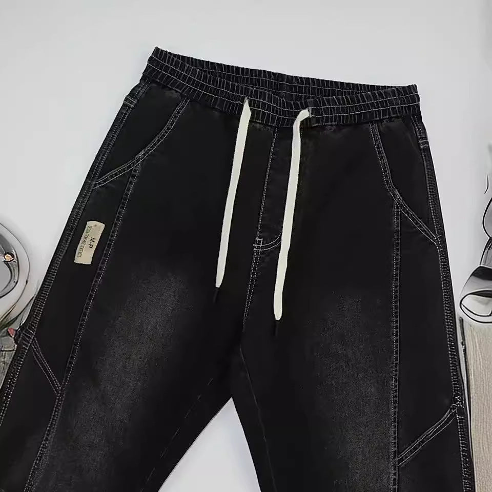 Men's slim fit jeans, harem pants with ankle ties