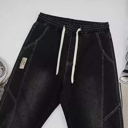 Men's slim fit jeans, harem pants with ankle ties