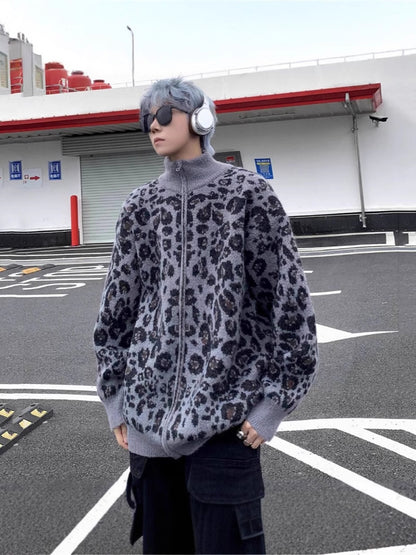 Leopard cardigan from American menswear brand